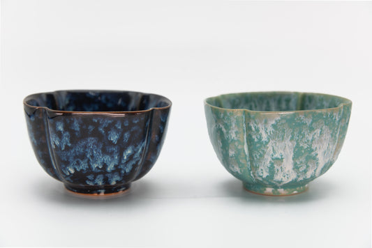 Hand Pattern Jian Zhan Tea Cups Set Of 2